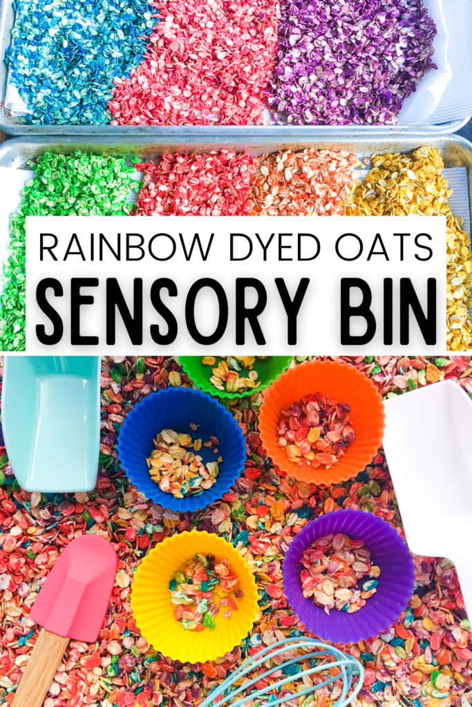 Rainbow Dyed Oats Sensory Bin